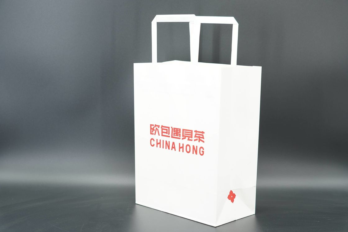 Flap Rope Handle Paper Bags Lightweight Recyclable Paper Grocery Bags